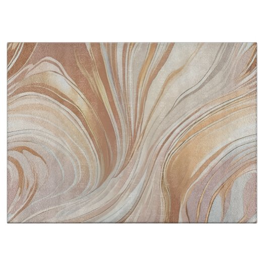 Planche À Découper Taupe marbré et crème brillante (Devant)