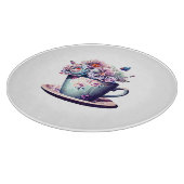 Planche À Découper Teacup antique aux fleurs Vintages (Coin)