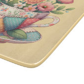 Planche À Découper Teacup Patchwork avec Fleurs Whimsical (Coin)