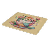 Planche À Découper Teacup Patchwork avec Fleurs Whimsical (Coin)