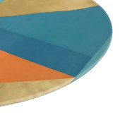 Planche À Découper Teal Orange Or Géométrique Abstrait (Coin)