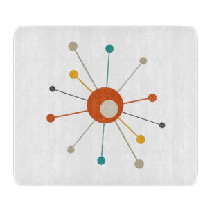 Planche À Découper Teal Orange Terne Atomique Époque Starburst Milieu