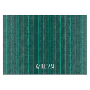 Planche À Découper Teal pinstripes
