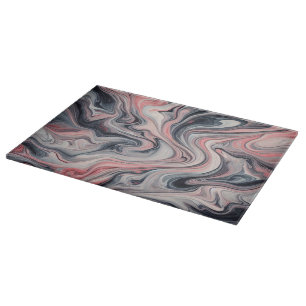 Planche À Découper Teintes tourbillonnantes de rose, gris et blanc