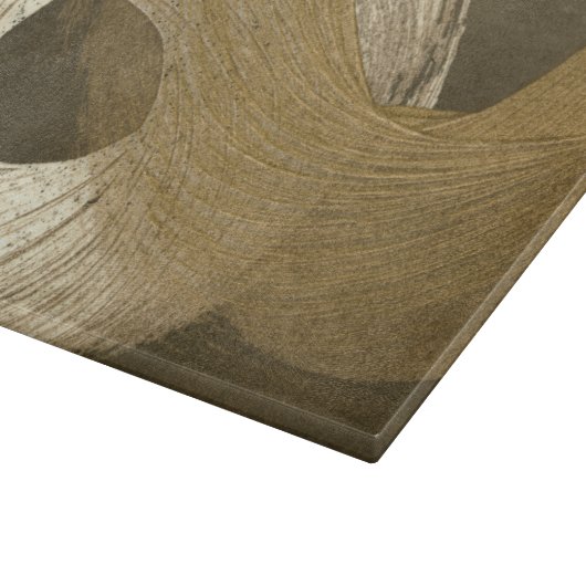 Planche À Découper Tempête de sable circulaire dans Tan et Dark Brown (Coin)