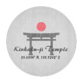 Planche À Découper Temple Kinkaku-ji Latitude Longitude (Devant)