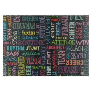 Planche À Découper Termes de cheer sur le tableau noir