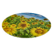 Planche À Découper Terrain de tournesol, ensoleillé l'été. (Coin)