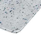 Planche À Découper Terrazzo Elégant Turquoise bleu vert blanc gris ré (Coin)