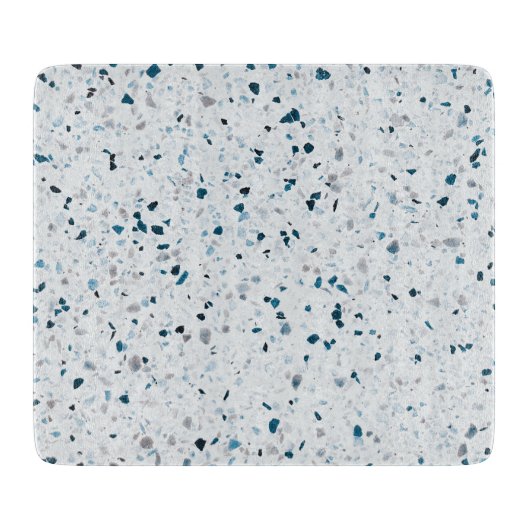 Planche À Découper Terrazzo Elégant Turquoise bleu vert blanc gris ré (Devant)
