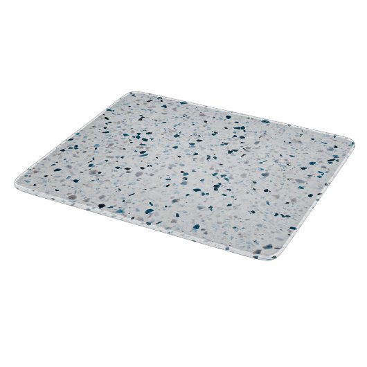 Planche À Découper Terrazzo Elégant Turquoise bleu vert blanc gris ré (Coin)