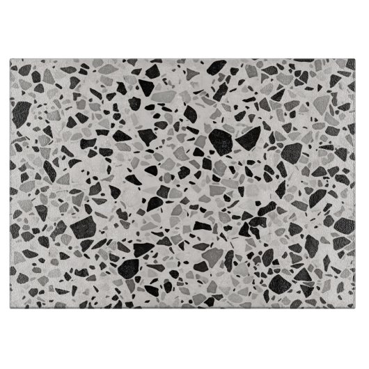Planche À Découper Terrazzo Noir Et Gris (Devant)