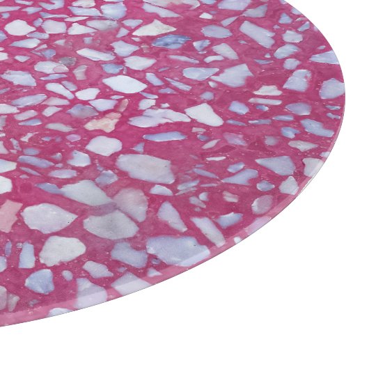 Planche À Découper Terrazzo Texture : Elégance blanche rose. (Coin)