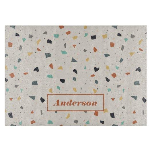 Planche À Découper Terrazzo Tile Confetti Style Moderne Personnalisé (Devant)