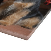 Planche À Découper Terrier australien près du feu Noël (Coin)