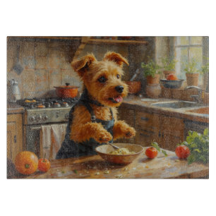 Planche À Découper Térrier Dandie Dinmont en train de cuisiner dans l