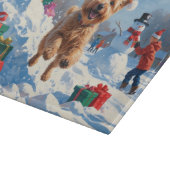 Planche À Découper Terrier rouillé en neige avec Casquette de Noël (Coin)