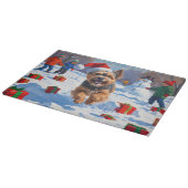 Planche À Découper Terrier tibétain coule dans la neige avec Casquett (Coin)