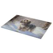 Planche À Découper Terrier Tibétain Laissons Il Neige Noël (Coin)