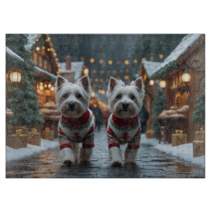Planche À Découper Terriers Blancs West Highland Noël Neige