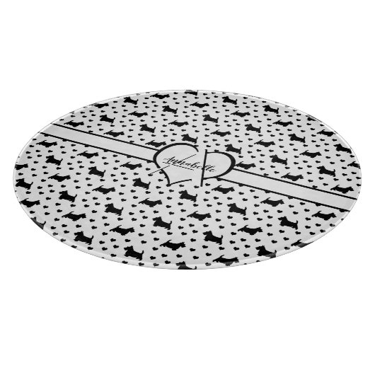 Planche À Découper Terriers écossais noirs (Chiens écossais) - Blanc (Coin)