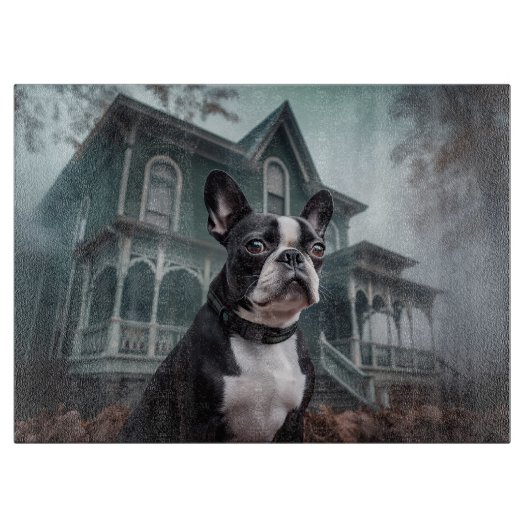 Planche À Découper Terror Halloween Terrier de Boston (Devant)