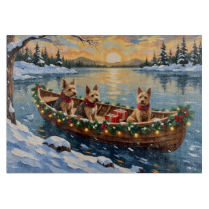 Planche À Découper Tervueren Fox Terrier Noël Bateau Fêtes