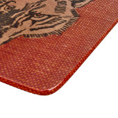 Planche À Découper Tête de loup sur fond rouge  (Coin)