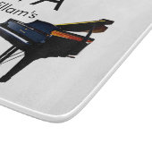 Planche À Découper Texte de nom de lettre initiale de monogramme musi (Coin)