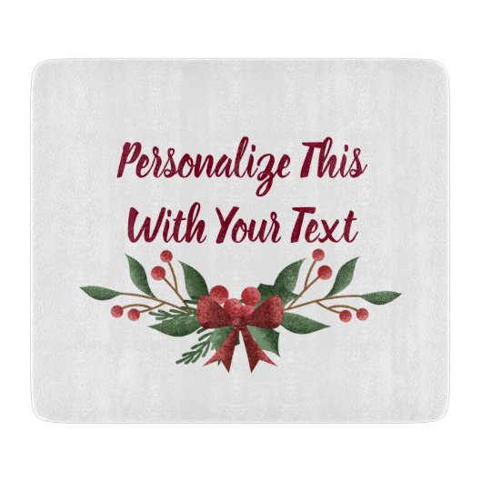 Planche À Découper Texte personnalisé Holly et Berry Noël (Devant)