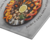 Planche À Découper Texte personnalisé Plateau de fruits de mer (Coin)