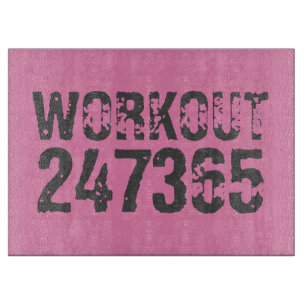Planche À Découper Texte usé et rayé Workout 247365 rose