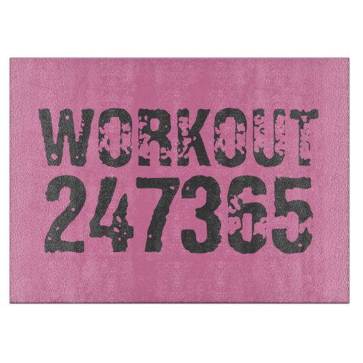Planche À Découper Texte usé et rayé Workout 247365 rose (Devant)