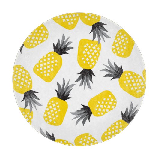 Planche À Découper Texture ananas, Motif d'été Vintage. (Devant)