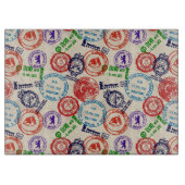 Planche À Découper Texture avec de vrais timbres. (Devant)