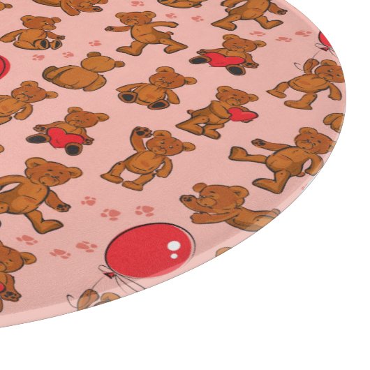 Planche À Découper Texture avec le nounours, coeurs (Coin)