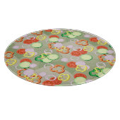 Planche À Découper Texture Avec Tranches De Légumes (Coin)