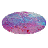 Planche À Découper Texture créative bleu-rose, taches de peinture. (Coin)