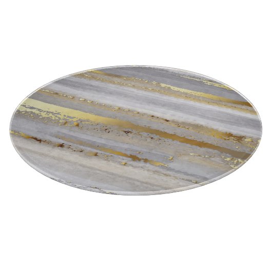 Planche À Découper Texture d'aquarelle en or gris luxe (Coin)