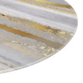 Planche À Découper Texture d'aquarelle en or gris luxe (Coin)