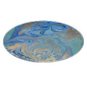 Planche À Découper Texture d'aquarelle liquide en or bleu (Coin)