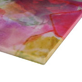 Planche À Découper Texture de conception rouge, aquarelle jaune (Coin)