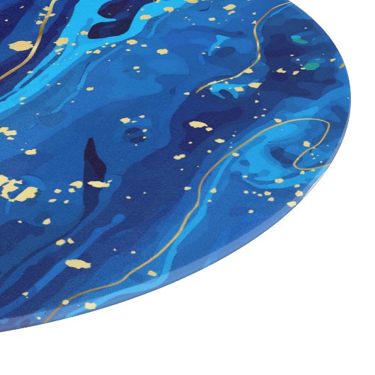 Planche À Découper Texture de marbre bleu or luxueux (Coin)