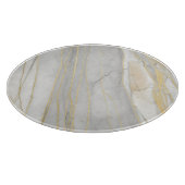 Planche À Découper Texture de marbre de Carrare aux veines dorées (Coin)