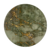 Planche À Découper Texture de marbre vert olive feuille d'or fausse (Devant)