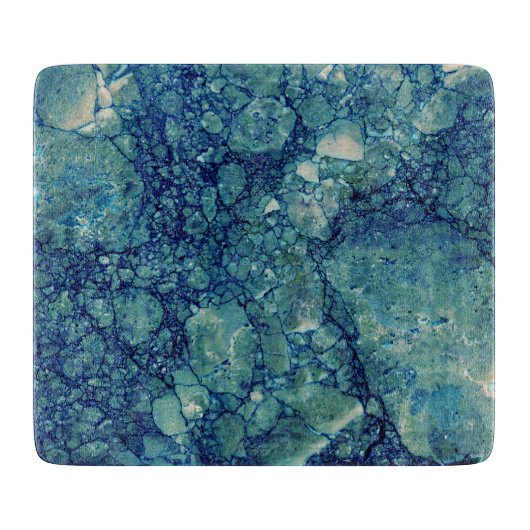 Planche À Découper Texture de marbre vert Turquoise bleu (Devant)