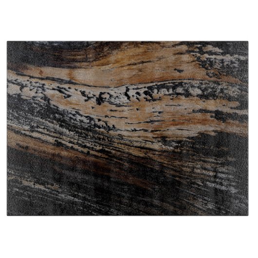 Planche À Découper Texture d'écorce d'arbre brûlé (Devant)
