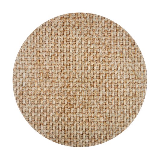 Planche À Découper Texture en vichy tissu jaune vif. (Devant)