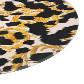 Planche À Découper Texture léopard : motif baroque or. (Coin)