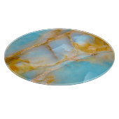 Planche À Découper Texture marbré, intérieur onyx coloré. (Coin)